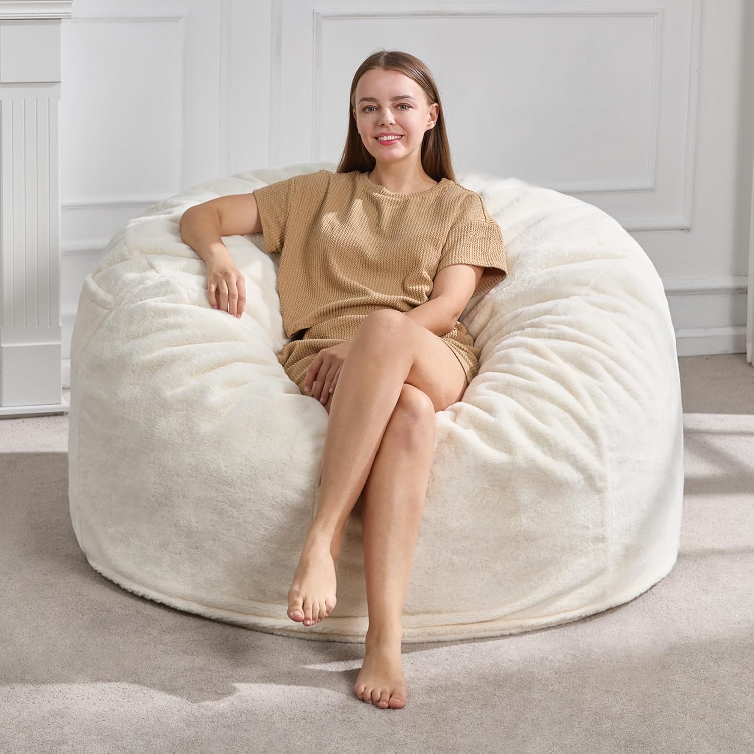 Hobestluk 4FT Bean Bag Chairs for Adults - Cozy and Versatile