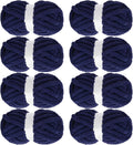 Chunky Yarn for Crocheting & Knitting - Fluffy Jumbo Chenille Navy