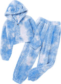 Girls 2 Piece Fuzzy Sweatsuit Set - Warm, Cozy Lounge Wear