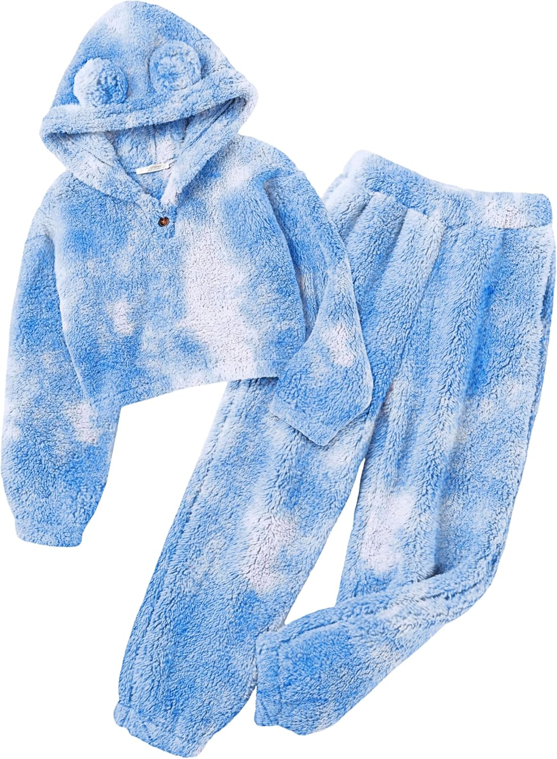 Arshiner Girls 2 Piece Outfits Fuzzy Hoodie and Sweatpants Set
