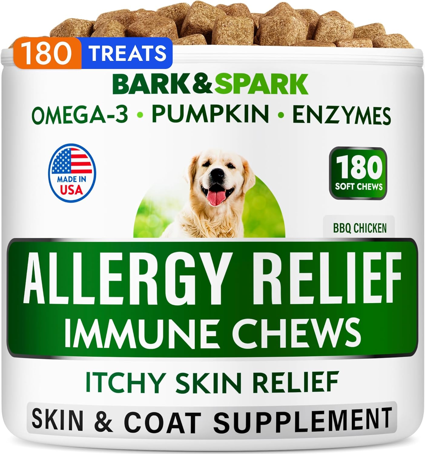 Dog Allergy Relief Chews for Itchy Skin & Coat Treatment