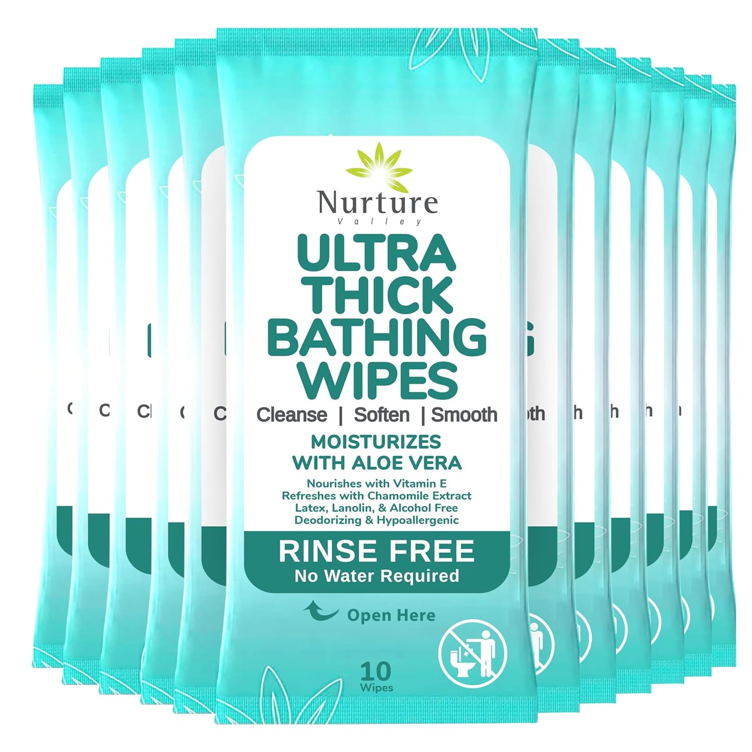 Nurture XL Body Wipes w/Aloe - Ultra Thick & Large - Waterless Bathing