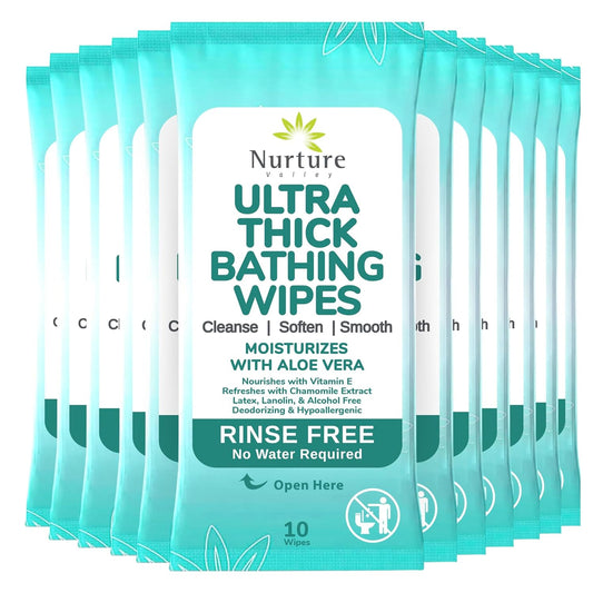 Nurture XL Body Wipes w/Aloe - Ultra Thick & Large - Waterless Bathing