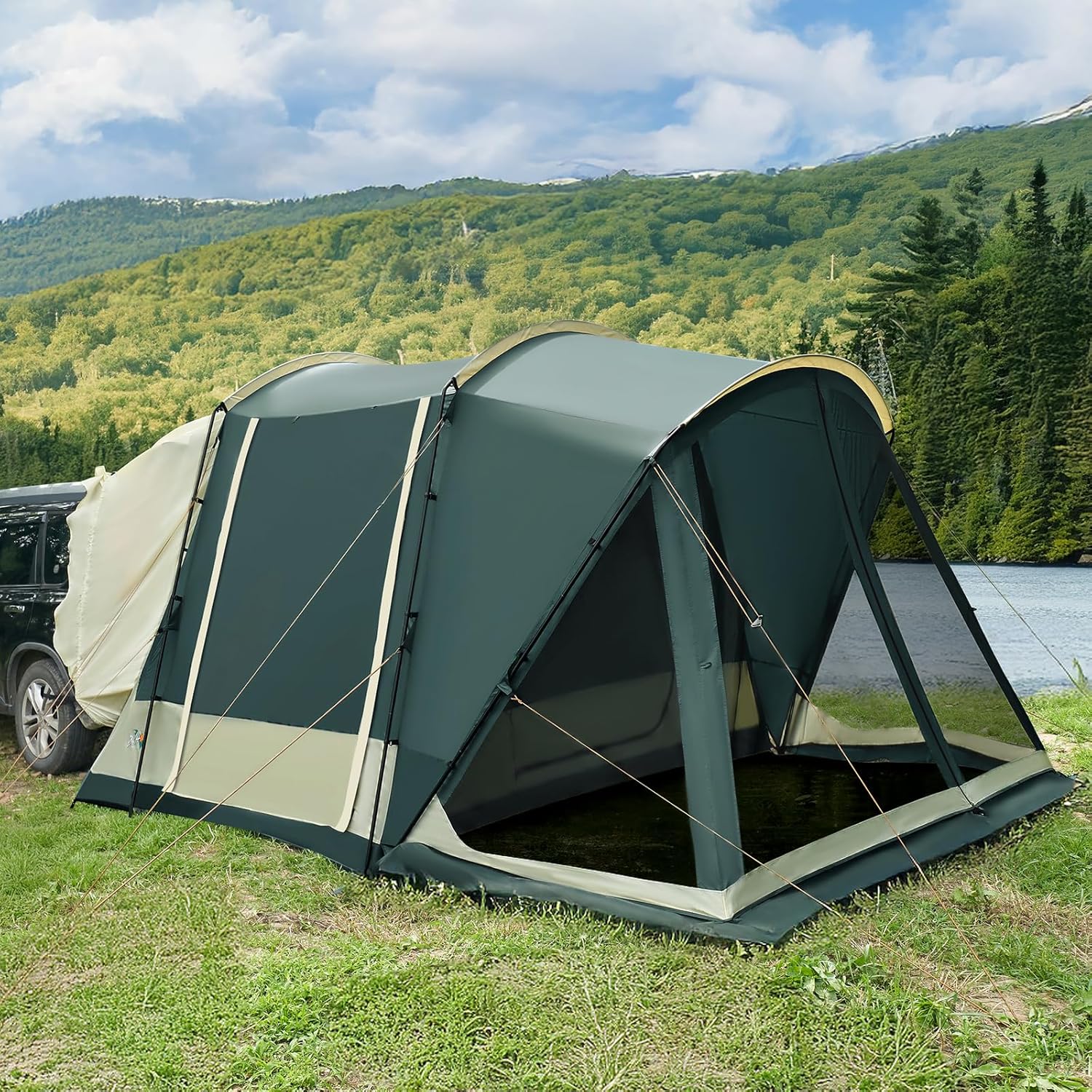Spacious 5-8 Person Family Camping Tent | Screened Porch | Weather Resistant