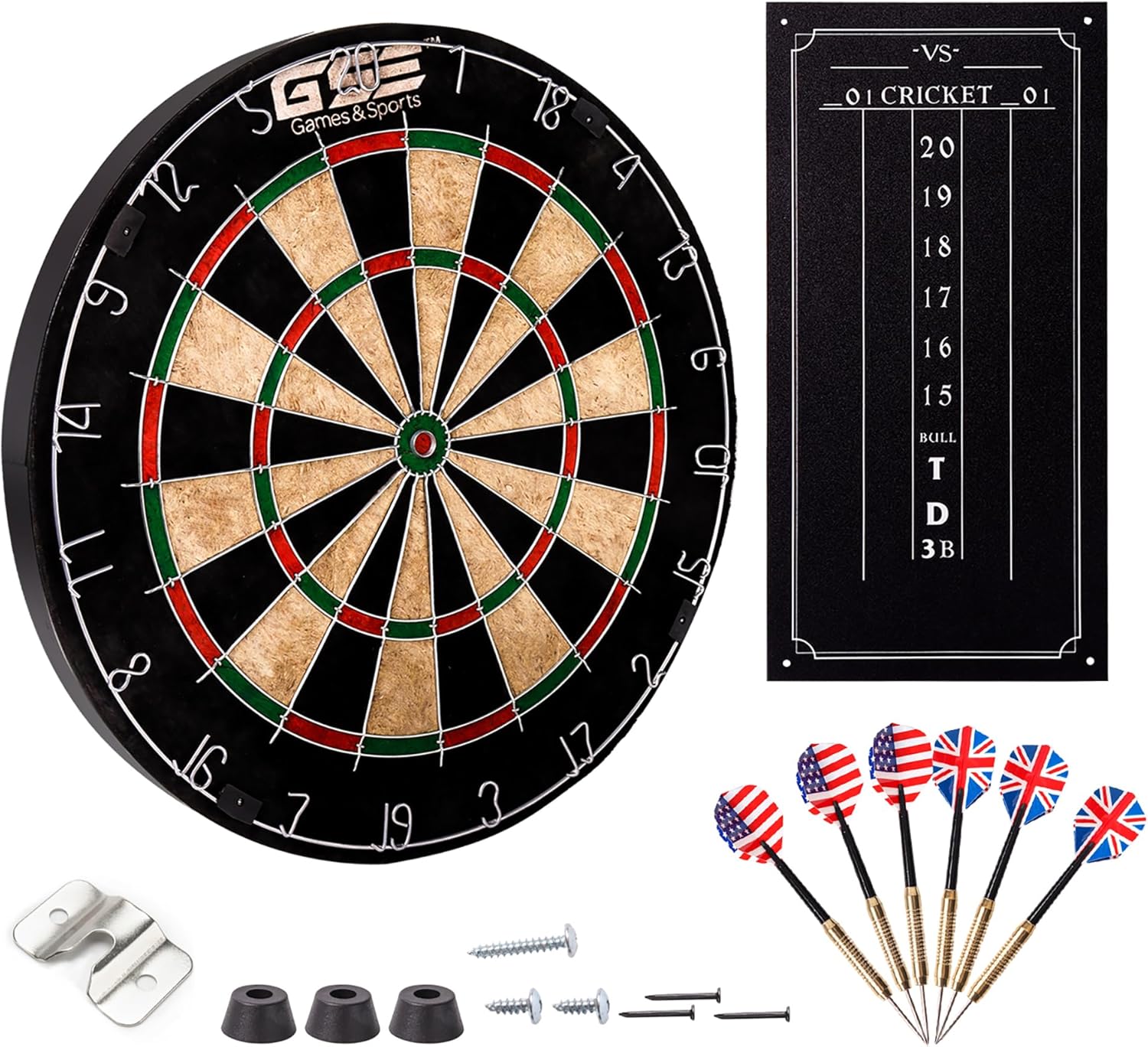 GSE Games & Sports Expert 18in Steel Tip Dartboard Game Set