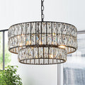 Black Crystal Chandelier 6-Lights Luxury Pendant Lighting Fixture