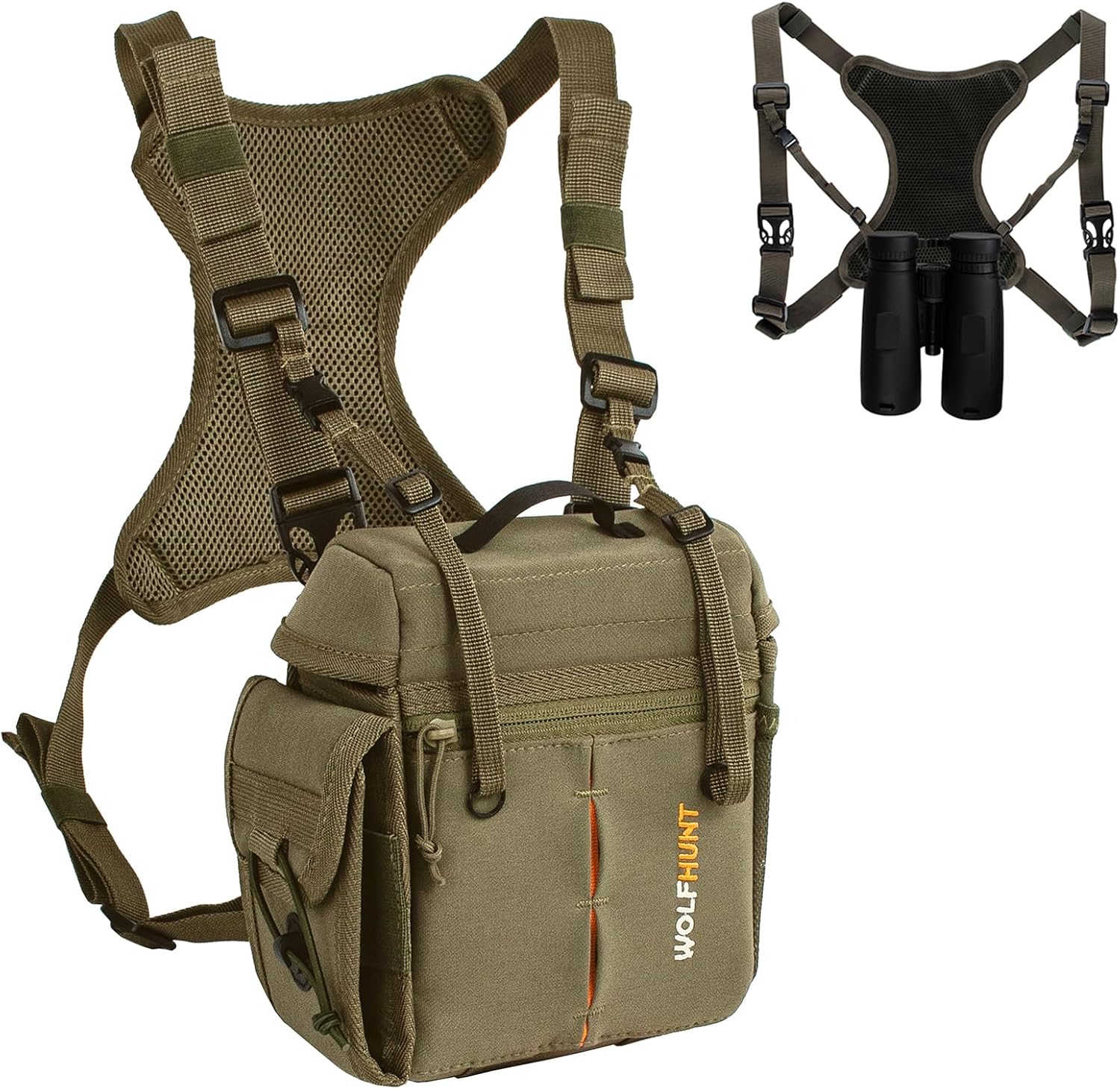 WOLFHUNT Binoculars Harness with Rangefinder Pouch for Hunting