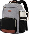 Laptop Backpack for Women Grey-Black-Brown - Large Capacity
