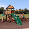 Canyon Creek Cedar Wood Swing Set with Clubhouse & Wave Slide