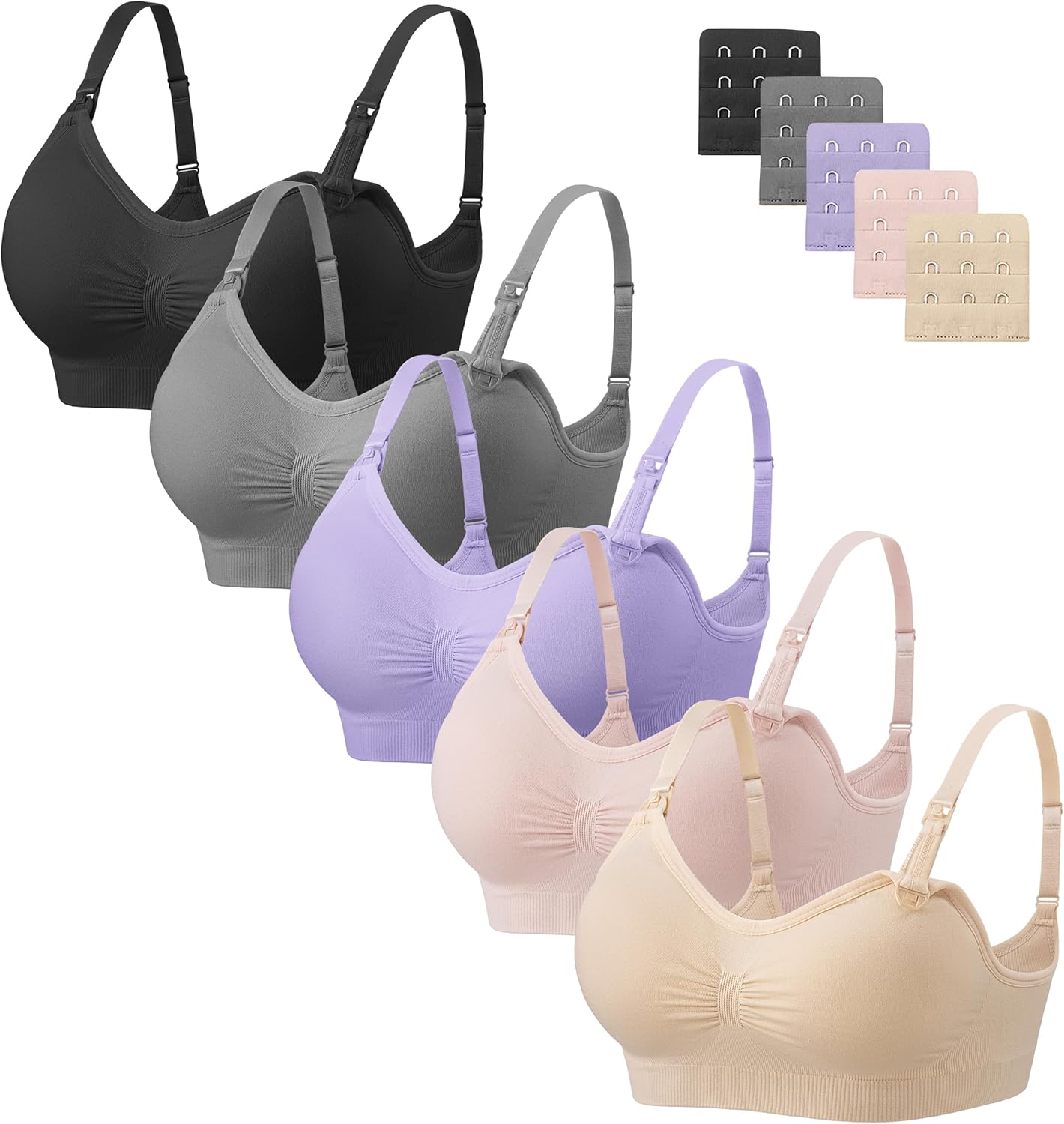 Angelhood Nursing Bra 5 Pack for Comfortable Maternity Wear