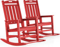 LOUNZY Outdoor Rocking Chair Set of 2 with Footboards for Relaxation