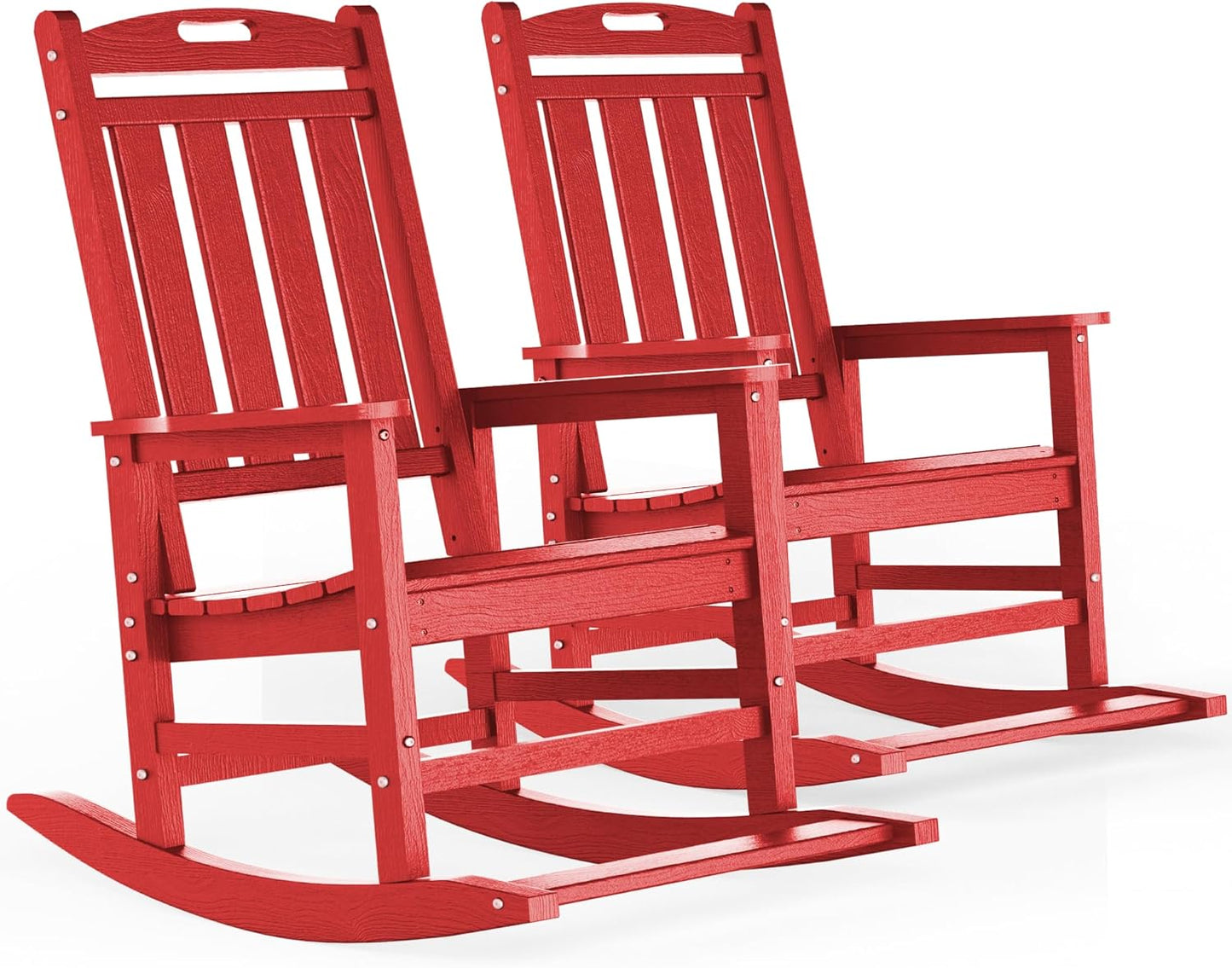 LOUNZY Outdoor Rocking Chair Set of 2 with Footboards for Relaxation