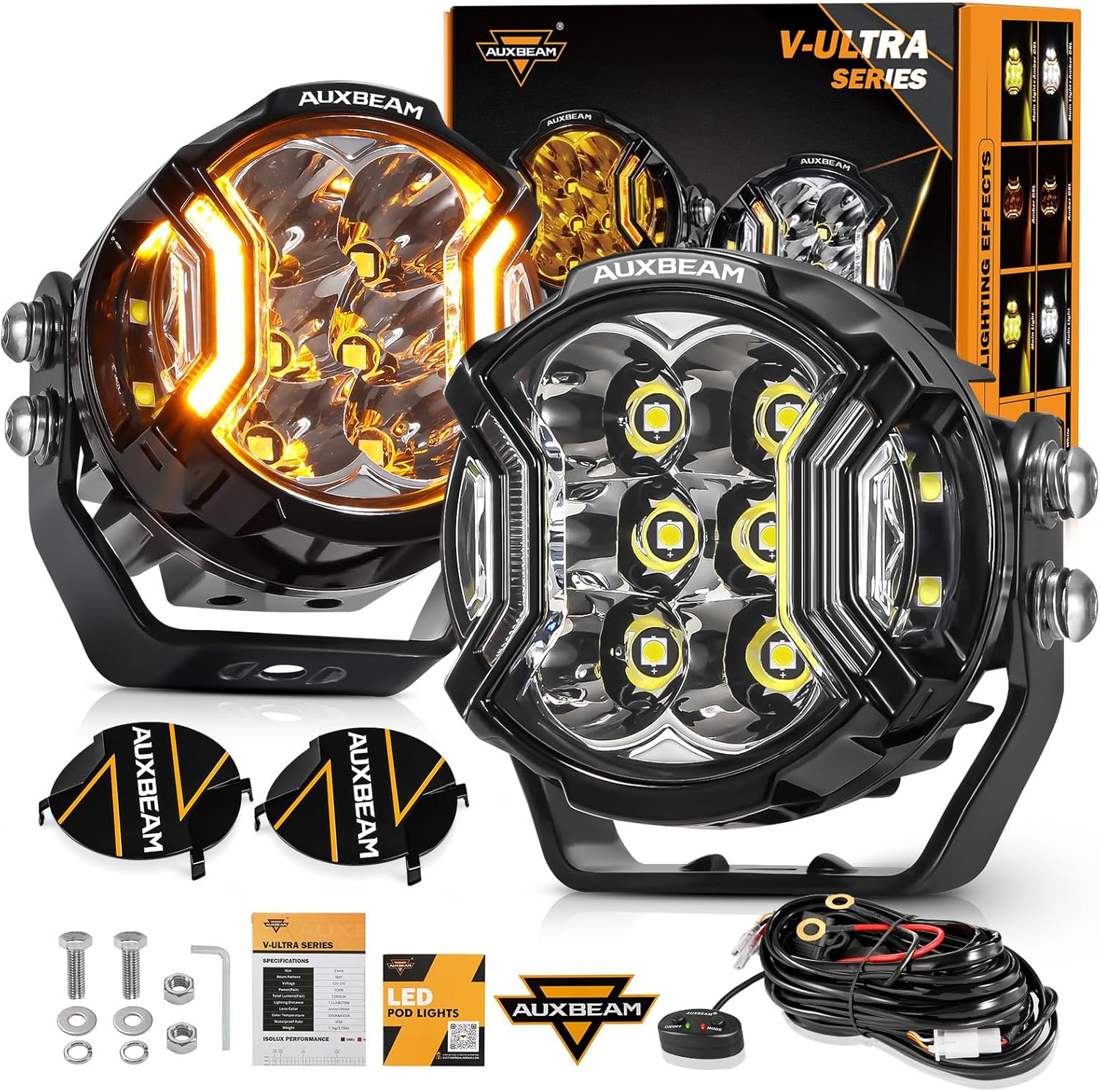 Auxbeam 3 Inch Round Driving Lights for Offroad Adventures