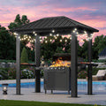 Aoxun Grill Hardtop Gazebo 5ftx8ft for Outdoor BBQ Parties
