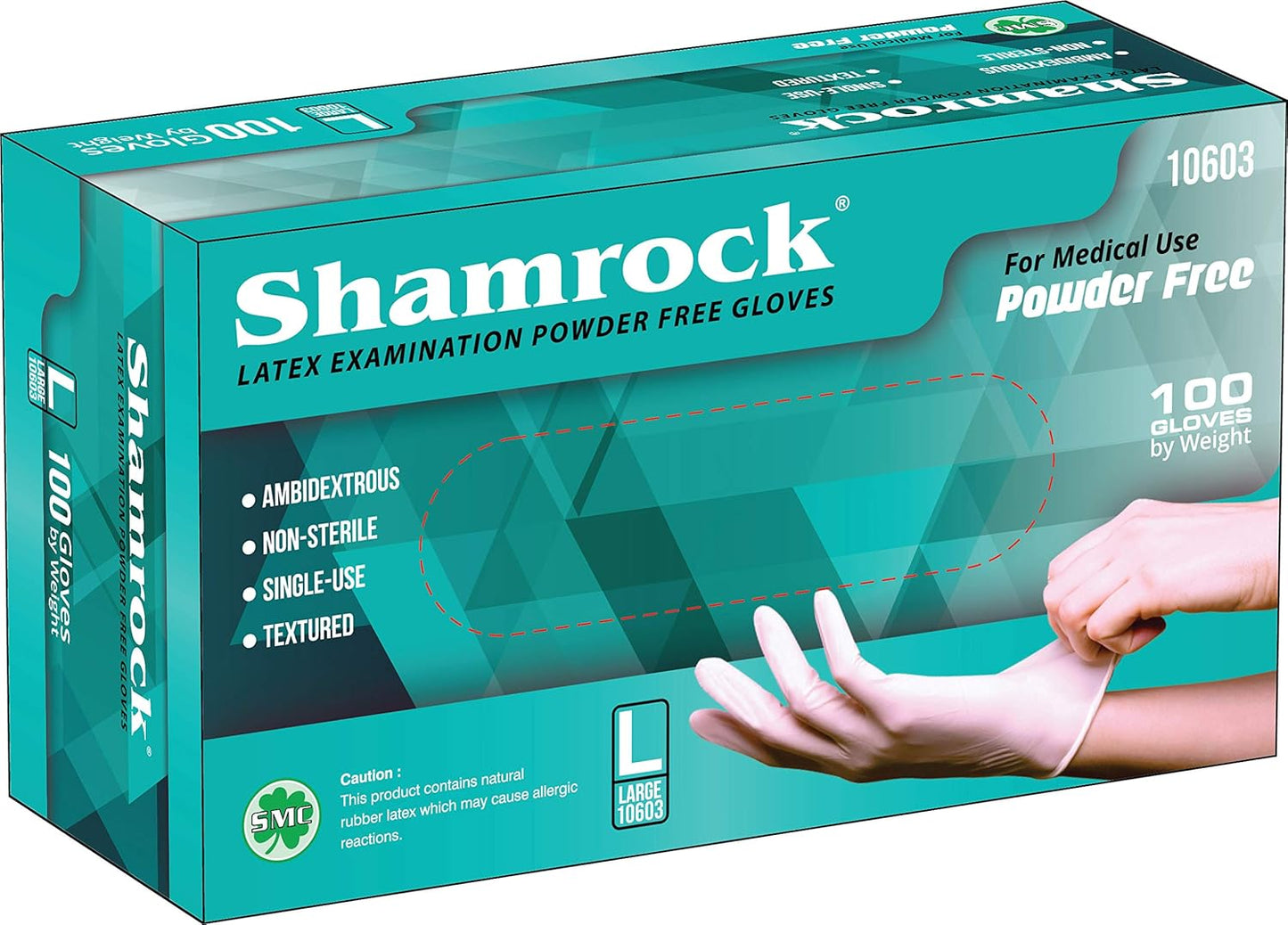 Shamrock 10600 Latex Gloves - 7 mil, Powder-Free, Textured! 