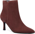 Coutgo Women's Kitten Heel Suede Ankle Booties - Side Zip