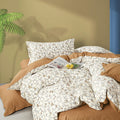 Burnt Orange Floral Cotton Comforter King Size for Cozy Bedrooms