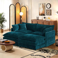 Deep Blue Chenille Sectional Sofa - Modular 2-4 Seat Recliner Comfort