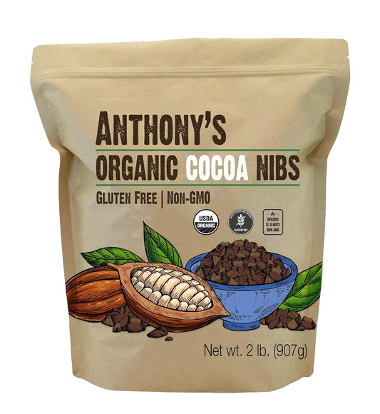 Organic Cacao Cocoa Nibs for Baking and Snacking - 2 lb