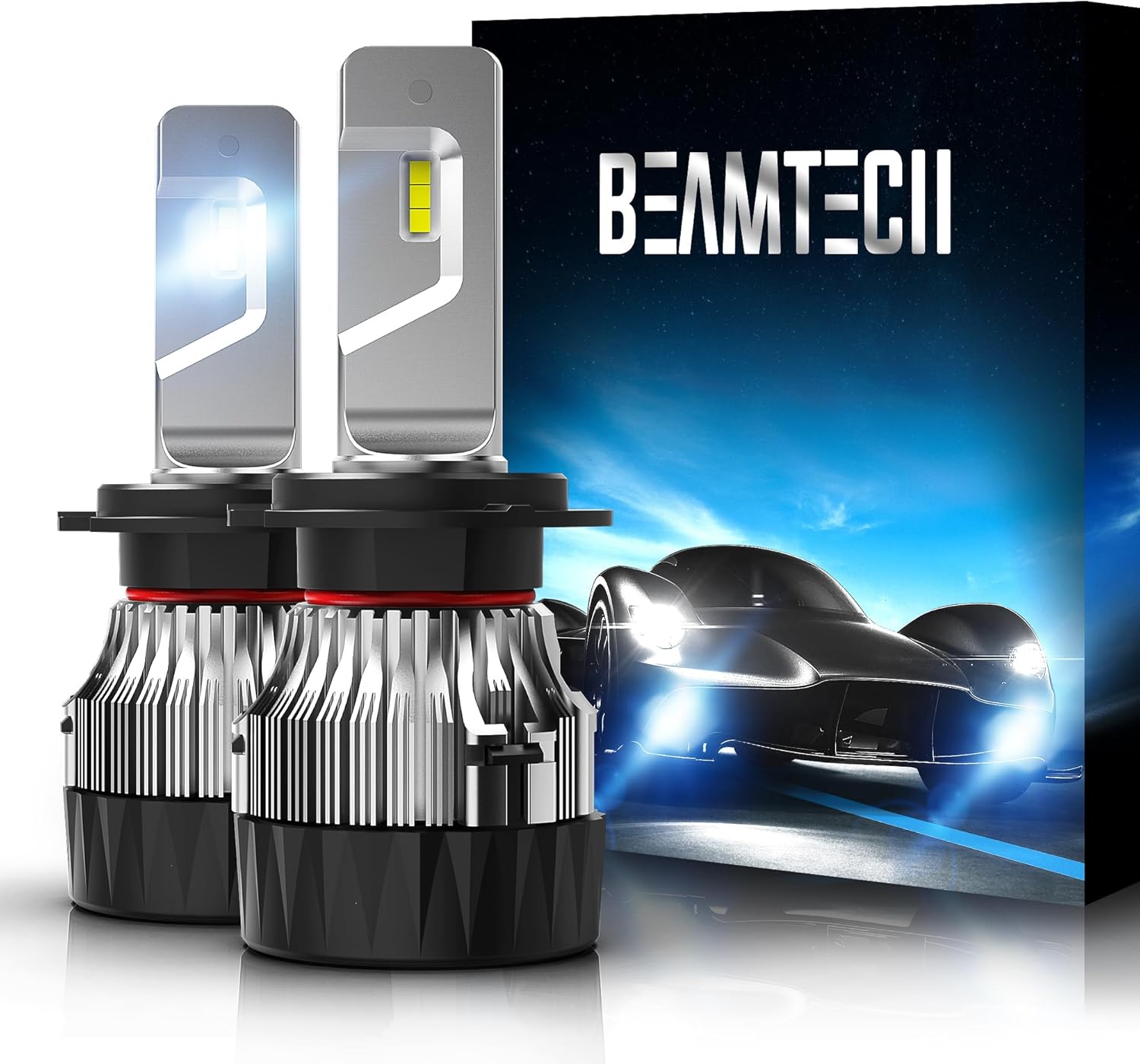 BEAMTECH H7 Fog Light Bulbs - 6500K Bright CSP Chips for Safety