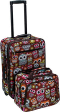 Owl Pattern Softside Upright Luggage Set - 2-Piece Carry-On