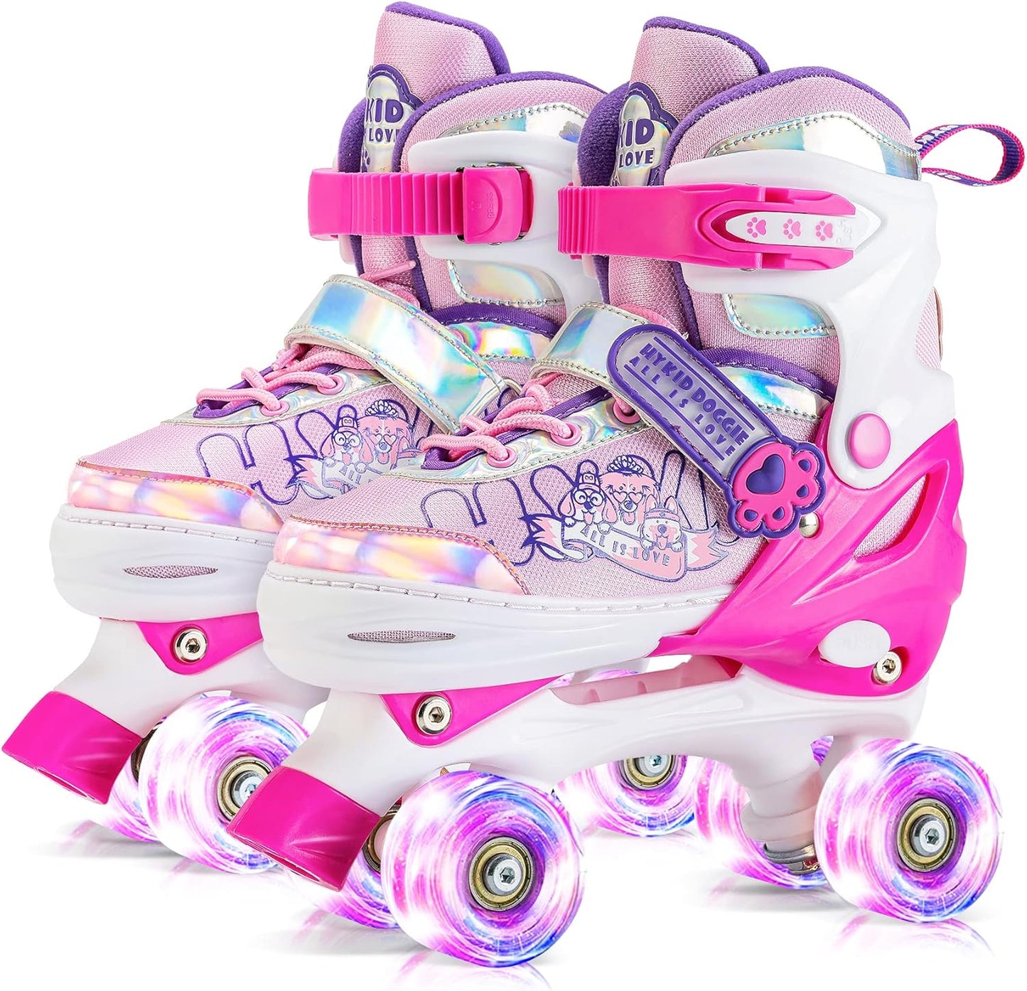 Adjustable Roller Skates with Light Up Wheels for Kids Fun