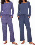 Ekouaer 2 Pack Women's Pajama Set - Soft Long Sleeve Sleepwear womens