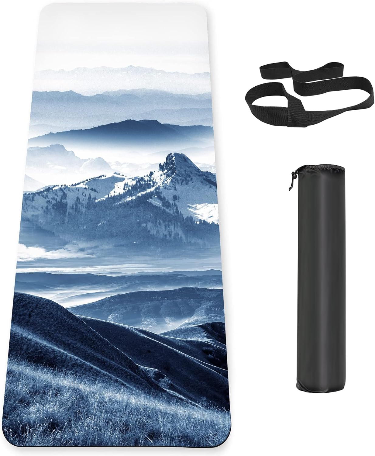 Non Slip TPE Yoga Mat + Carrying Strap for Ultimate Grip