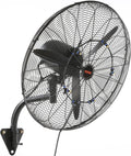 VEVOR 24 in 3-Speed 7000 CFM Wall Mount Oscillating Fan - Outdoor