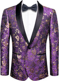 Men's Hi-Tie Floral Shawl Lapel Tuxedo Blazer - Slim Fit