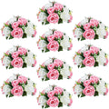 Sziqiqi Pack of 10 Silk Rose Flowers - Long-Lasting Table Centerpieces