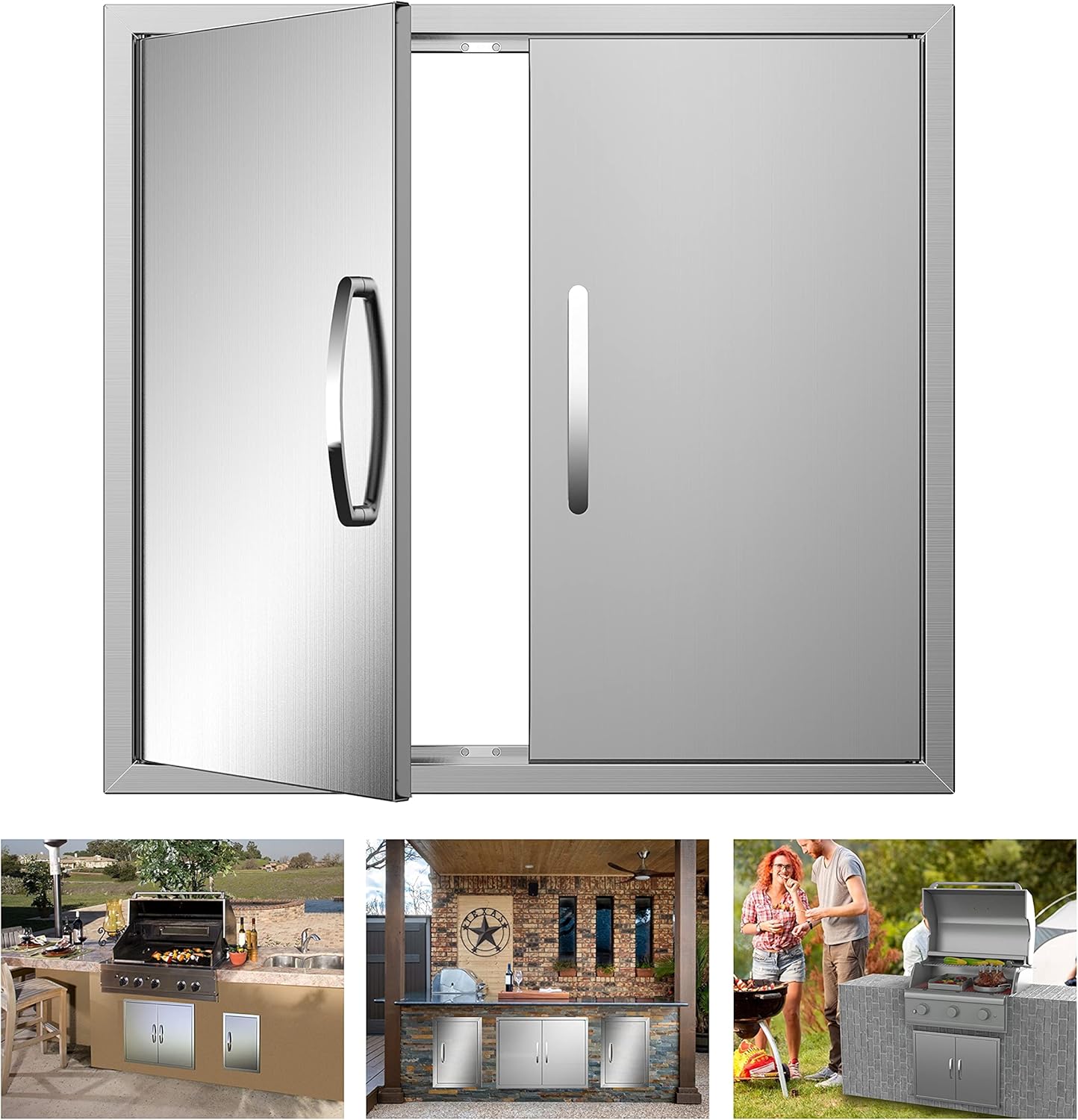 Outdoor Kitchen Doors 26W x 24H Inch, Double BBQ Access Doors
