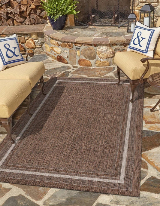 Unique Loom Outdoor Border Collection Area Rug - Soft Border