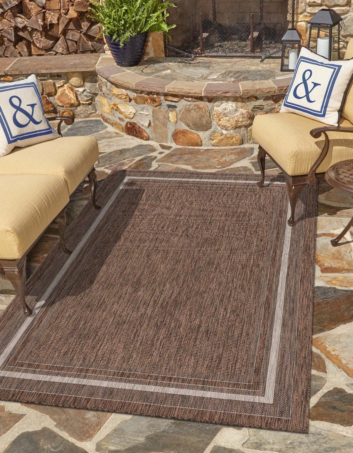 Unique Loom Outdoor Border Collection Area Rug - Soft Border