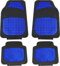 Automotive Floor Mats - Heavy-Duty Metallic Rubber Full Set