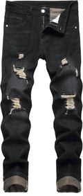 Men's Slim Fit Stretch Jeans Ripped Skinny Jeans - Slim Comfort sit