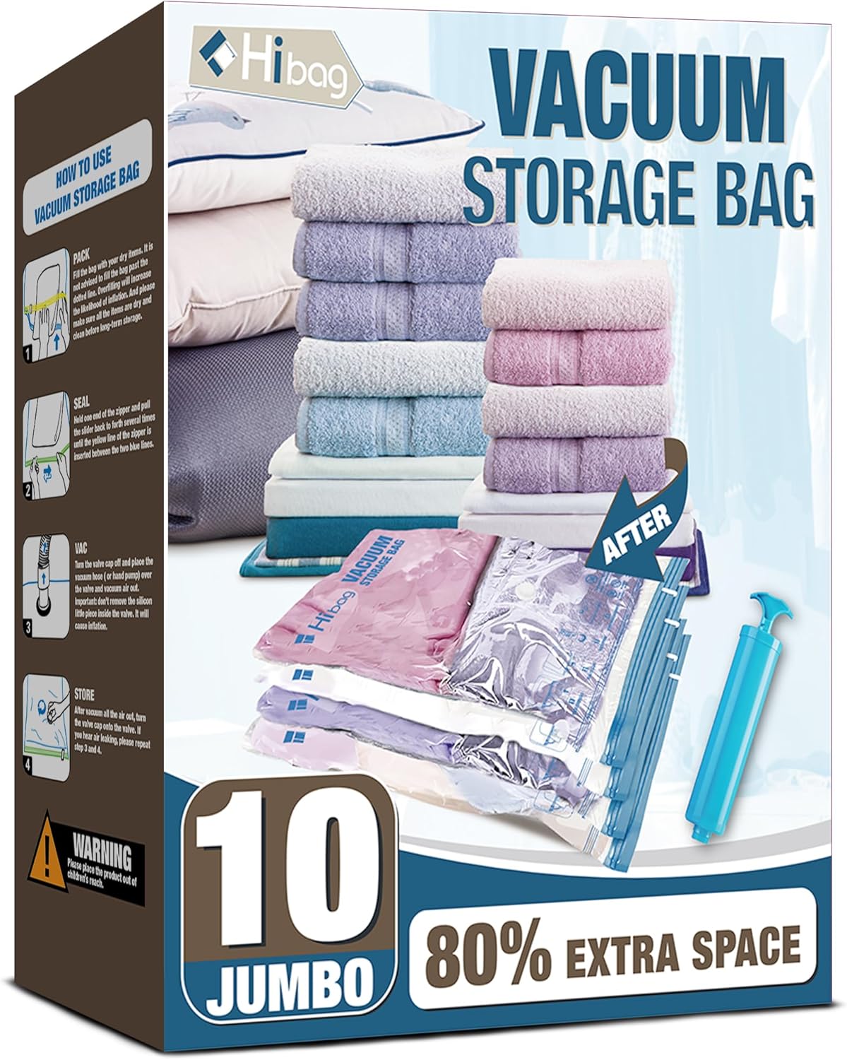 10 Jumbo Vacuum Storage Bags - Maximize Closet Space!