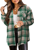 Womens Flannel Shacket Jacket Plus Size - Soft Plaid Button Down