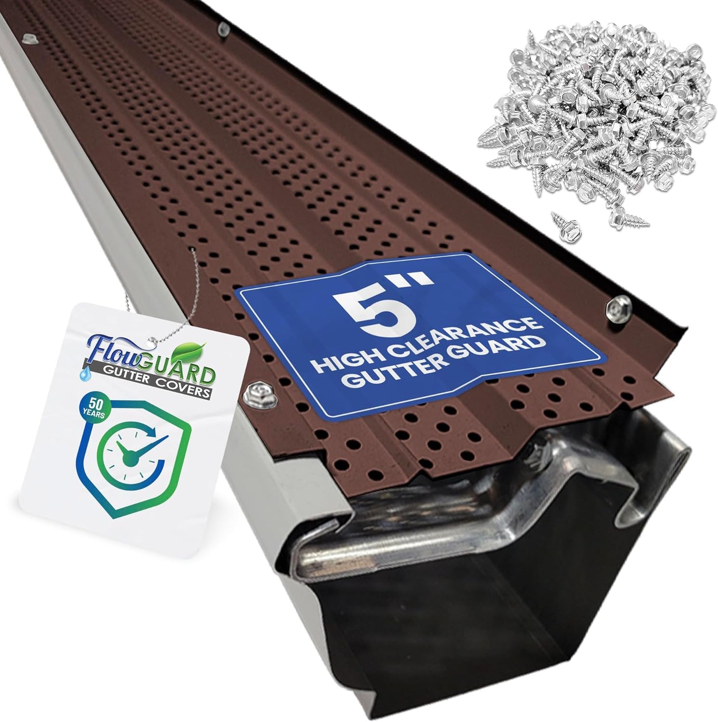 FlowGuard USA Made 5 Inch High Clearance Gutter Cover System