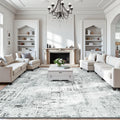 Rugflix 9x12 Washable Area Rug Neutral Boho Blue/Grey - Easy Care
