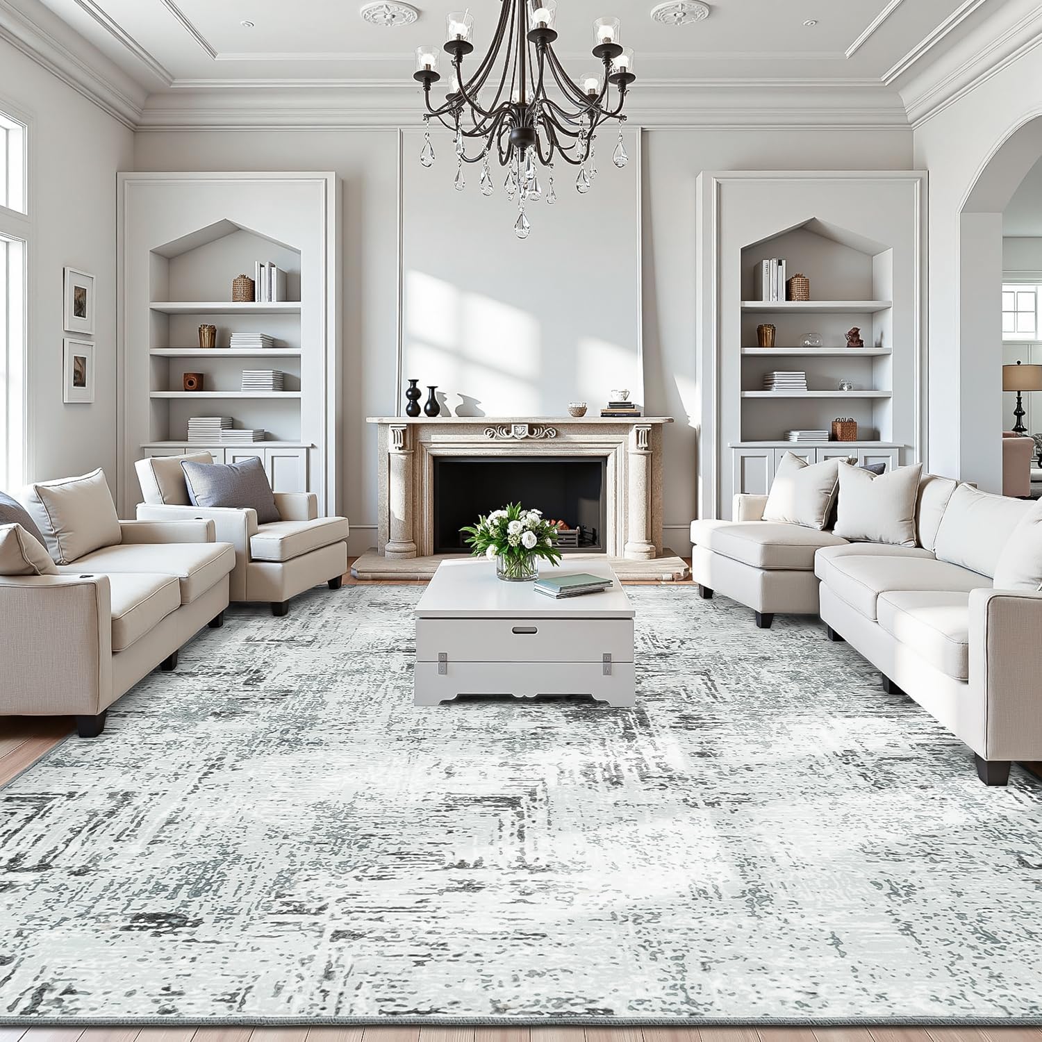 Rugflix 9x12 Washable Area Rugs for Cozy Living Spaces