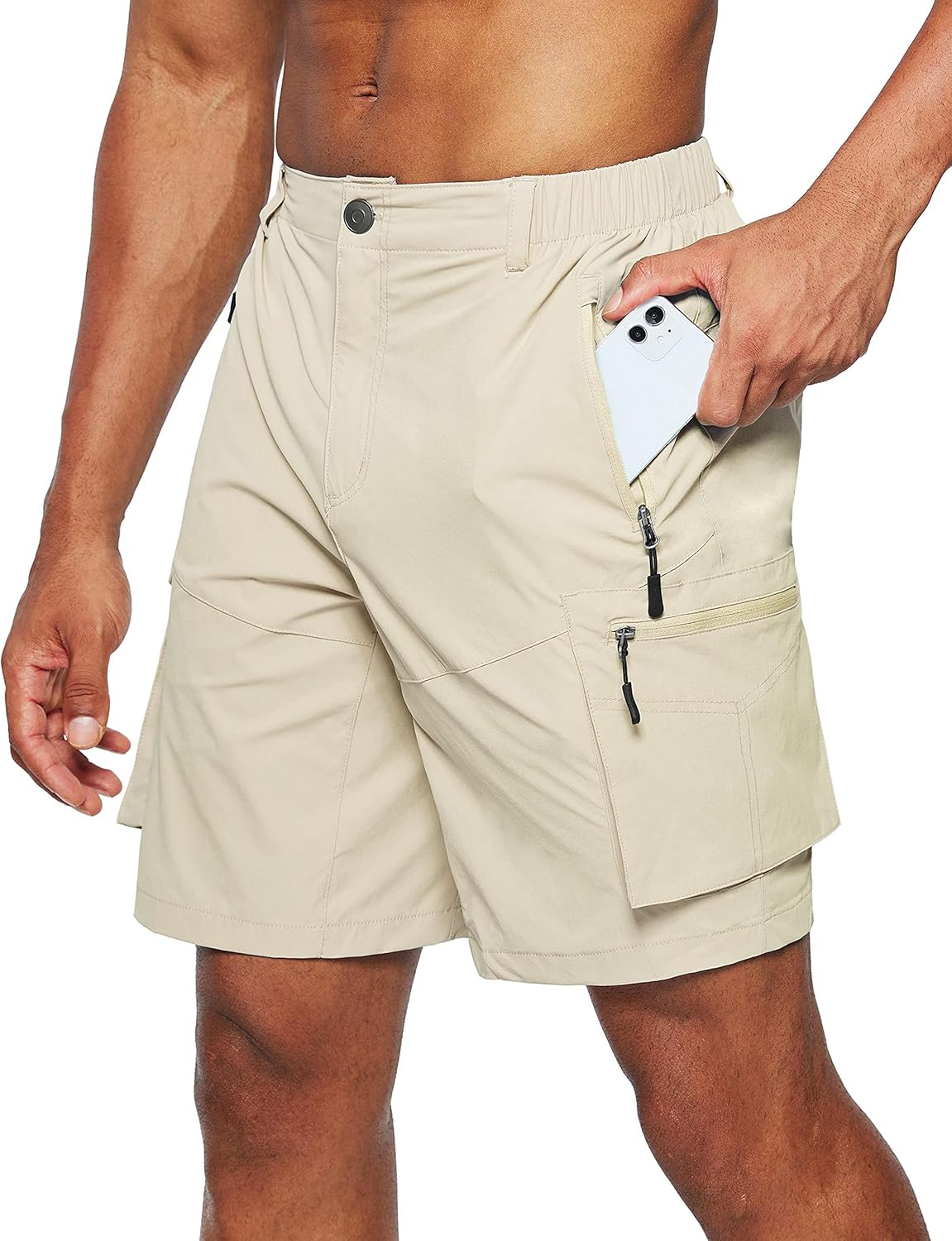 Pudolla Men's Hiking Cargo Shorts for Outdoor Travel and Fishing