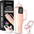 Coldest Tumbler with Handle and Straw - 46 oz Spill Proof Design