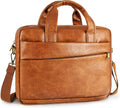 Faux Leather Messenger Bag for Men 17.3 in - Business Travel Briefcase