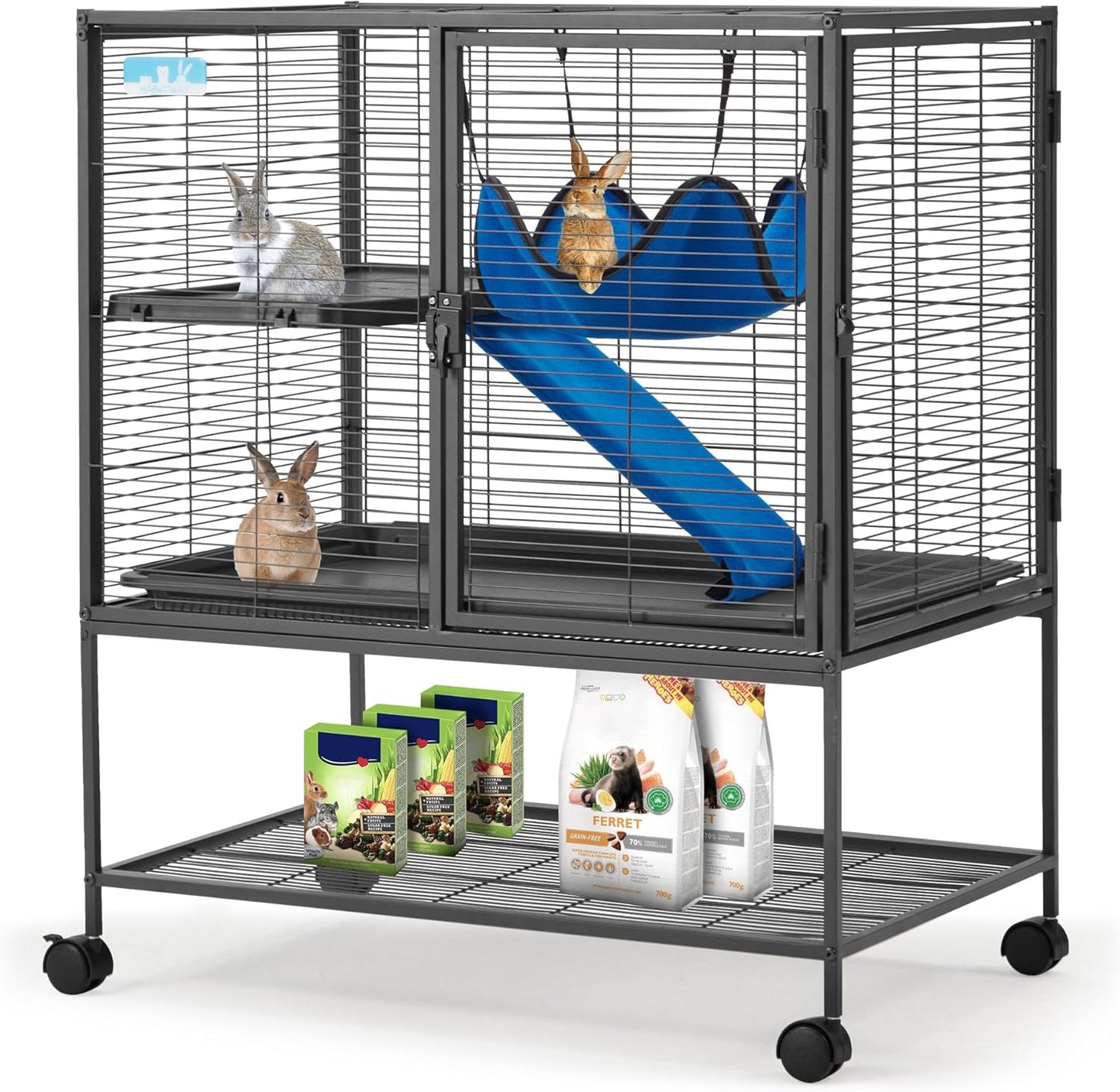 Large Metal Rolling Ferrets Cage for Small Animals - 36.5ftH
