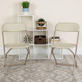 Plastic Folding Chair 4 Pack Beige - Comfortable Commercial Seating
