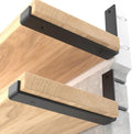 LEOPO 8 in Shelf Brackets 8-Pack - Heavy Duty Black J Brackets