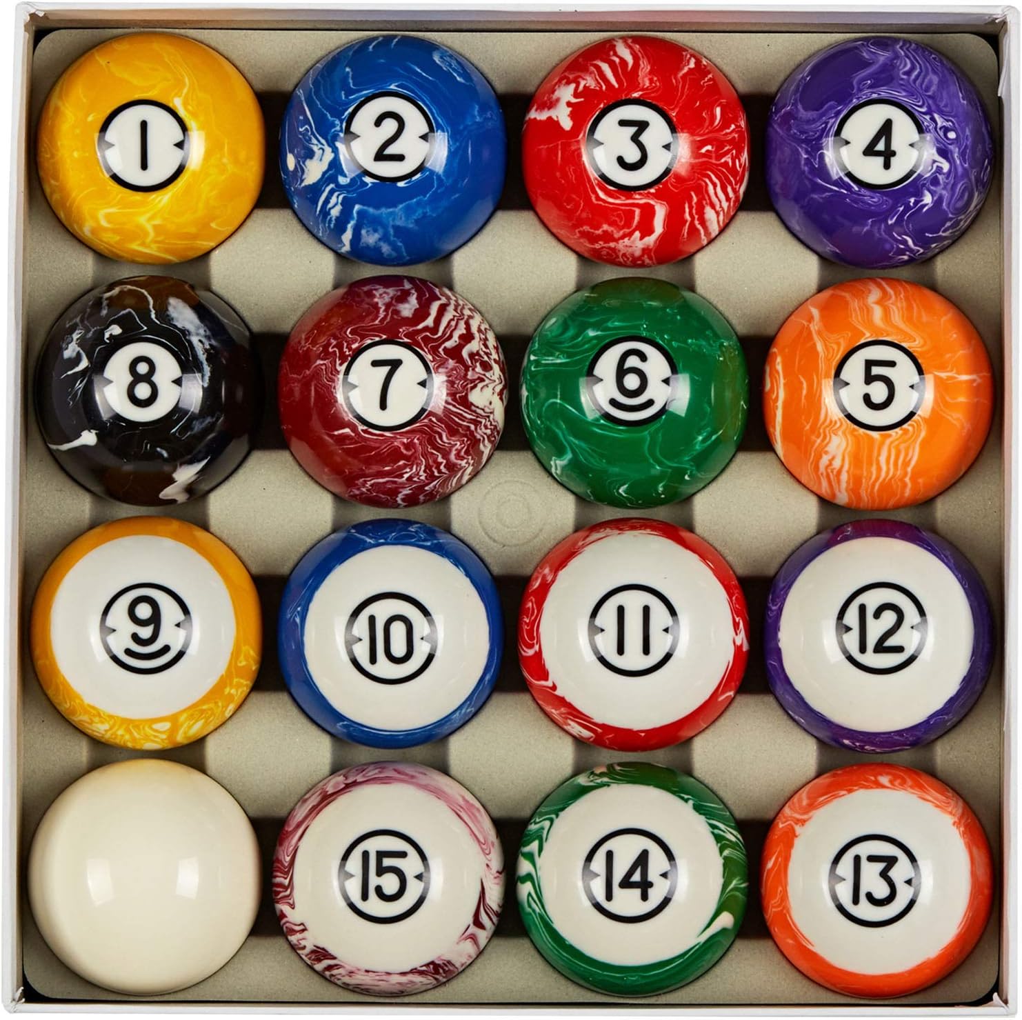 Collapsar Deluxe Billiard Pool Balls Set - Marble-Swirl Style