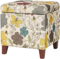 Adeco 18 Inch High Cube Ottoman Storage for Stylish Home Decor