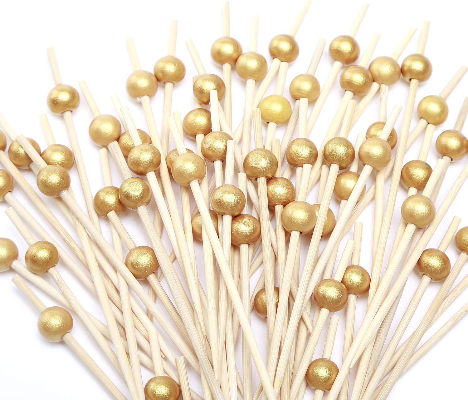 Handmade Wooden Cocktail Picks - Matt Gold Pearl